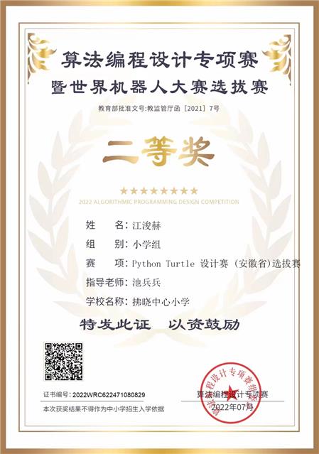 設計賽 (安徽省)選拔賽——二等獎